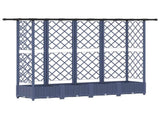 Raised Bed with Trellis and Roof Grey 202.5 x 40 x 121 cm PP 42032571