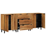 Sideboard 3 pcs Brown 60 x 33 x 75 cm Solid Acacia wood 3310011