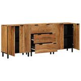 Sideboard Set 3 pcs 180 x 33 x 75 cm Solid Acacia Wood Brown 3310011