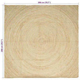 Area Rugs White 200 x 200 cm Jute 42010725