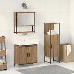 Bathroom Furniture Set with Door 3 pcs Brown 33 x 33 x 102.5 cm 3334368