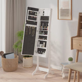 Free-Standing Mirror with LED White 34x37x146 cm 351766