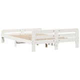 Bed Frame without Mattress White 140x200 cm Solid Wood Pine 855473