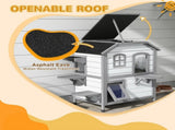 2-Story Indoor or Outdoor Cat House W/ Escape Door, Cat Shelter, White T3398P552658