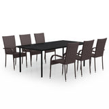 Garden Dining Set Brown and Black 3099387