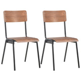 Dining Chairs 2 pcs Brown Solid Plywood Steel 280084
