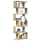 Room Divider Bookcase 6-Tier Sonoma Oak 70x24x193 cm Engineered Wood 858086
