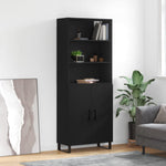 Highboard Black 69.5x34x180 cm Engineered Wood 3189278