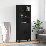 Highboard Black 69.5x34x180 cm Engineered Wood 3189278