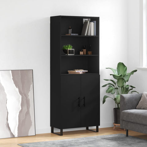 Highboard Black 69.5x34x180 cm Engineered Wood 3189278