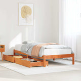 Bed Frame without Mattress Wax Brown 90x200 cm Solid Wood Pine 3301451