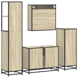 ZNTS 4 Piece Bathroom Furniture Set Sonoma Oak Engineered Wood 3301291