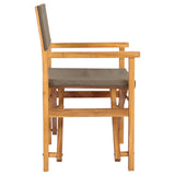 Dining Chair Brown and Taupe 56 x 54 x 87 cm Solid Teak Wood 42032675