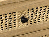 Storage Cabinet, 4-Drawer Unit with Rattan Element for Bedroom, Living Room, 80cmx35cmx95cm, Wood T3398P344151