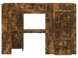 Loft Bed Frame with Desk Smoked Oak 75 x 190 cm Engineered Wood 3410431