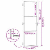 Glass Door Striped Black 76 x 3.5 x 201.5 cm Aluminium 42012453