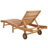 Sun Lounger Brown Solid Teak Wood 42032681