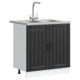 Kitchen Cabinet with Door Lucca 2 pcs Black 80 x 46 x 81.5 cm 3315012