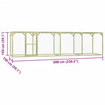 ZNTS Chicken Cage 6x1.5x1.5 m Steel 170744