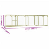 ZNTS Chicken Cage 6x1.5x1.5 m Steel 170744