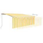 Manual Retractable Awning with Blind 4x3m Yellow&White 3069298