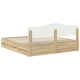 Bed Frame with Drawer Sonoma Oak 180 x 200 cm Engineer Wood 3412979