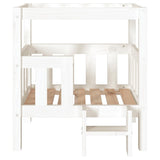 Dog Bed White 65.5x50.5x70 cm Solid Wood Pine 822373