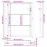 Garden Gate with Lock Black 110 x 155 cm Powder-Coated Steel 42015911