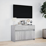 TV Cabinet with LED Grey Sonoma 91x34x61 cm Engineered Wood 852185