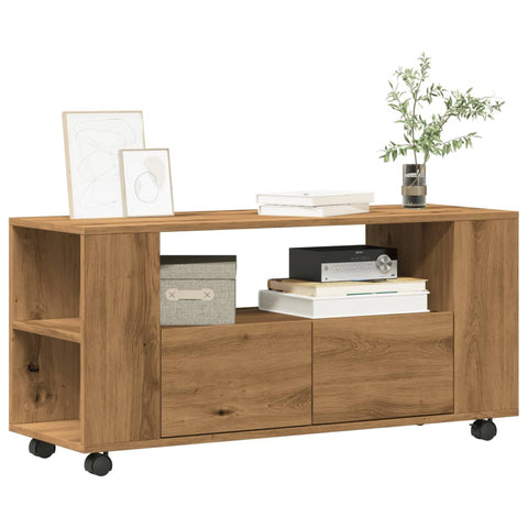 ZNTS TV Cabinet with Wheels Artisan Oak 102x34.5x43 cm Engineered Wood 855991