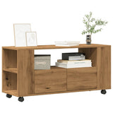 TV Cabinet with Wheels Artisan Oak 102x34.5x43 cm Engineered Wood 855991