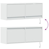 TV Wall Cabinet with LED Lights White 100x31x35 cm 852362