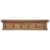 Wall Mounted Coat Rack Natural 100 x 10 x 20 cm Solid Teak Wood 42017959