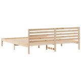 Bed Frame with Headboard Brown 200 x 210 cm Solid Pine Wood 872320