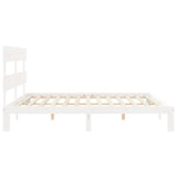Bed Frame without Mattress White Super King Size Solid Wood Pine 3193547