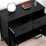 Sideboard with Drawer Black Oak 79.5 x 35.5 x 74.5 cm 883568