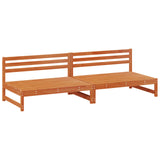 Garden Middle Sofa Solid Pine Wood Wax Brown 240 x 84 x 70 cm 865606