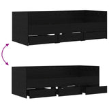 Bed Frame with Storage Black Oak 80 x 200 cm Engineered Wood 3429635