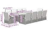 11 Piece Garden Dining Set with Cushions Black Poly Rattan 3277655