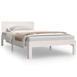 Bed Frame without Mattress White Solid Wood Pine 100x200cm 810486