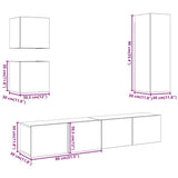 5 Piece TV Cabinet Set Wall-mounted Artisan Oak Engineered Wood 3328998
