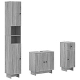 3 Piece Bathroom Cabinet Set EDE Engineered Wood 3417825