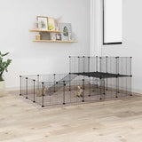 36-Panel Pet Cage with Door Black 35x35 cm Steel 3114062