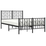 Metal Bed Frame without Mattress with Footboard Black 120x200cm 374453