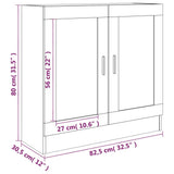 Vitrine Cabinet Smoked Oak 82.5x30.5x80 cm Engineered Wood 815615