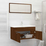 ZNTS 2 Piece Bathroom Furniture Set Brown Oak Engineered Wood 826625