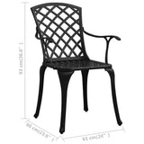Bistro Set Black Cast aluminium Three-piece set Durable 315592