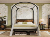 Metal bed, 3FT single bed 90x190cm, Durable and Sturdy, Canopy Twin Bed, Iron bed for adults & N604P283084B