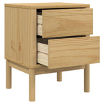 ZNTS Bedside Cabinet FLORO Wax Brown 45x39x57 cm Solid Wood Pine 374002