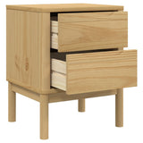 ZNTS Bedside Cabinet FLORO Wax Brown 45x39x57 cm Solid Wood Pine 374002